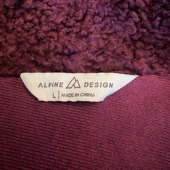 Alpine Design Women's Ultra Soft Wine Sherpa 1/4 Zip Jacket, Size Large - Picture 8 of 13